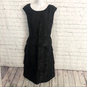 Black Floral Print Sleeveless Layer Dress 16